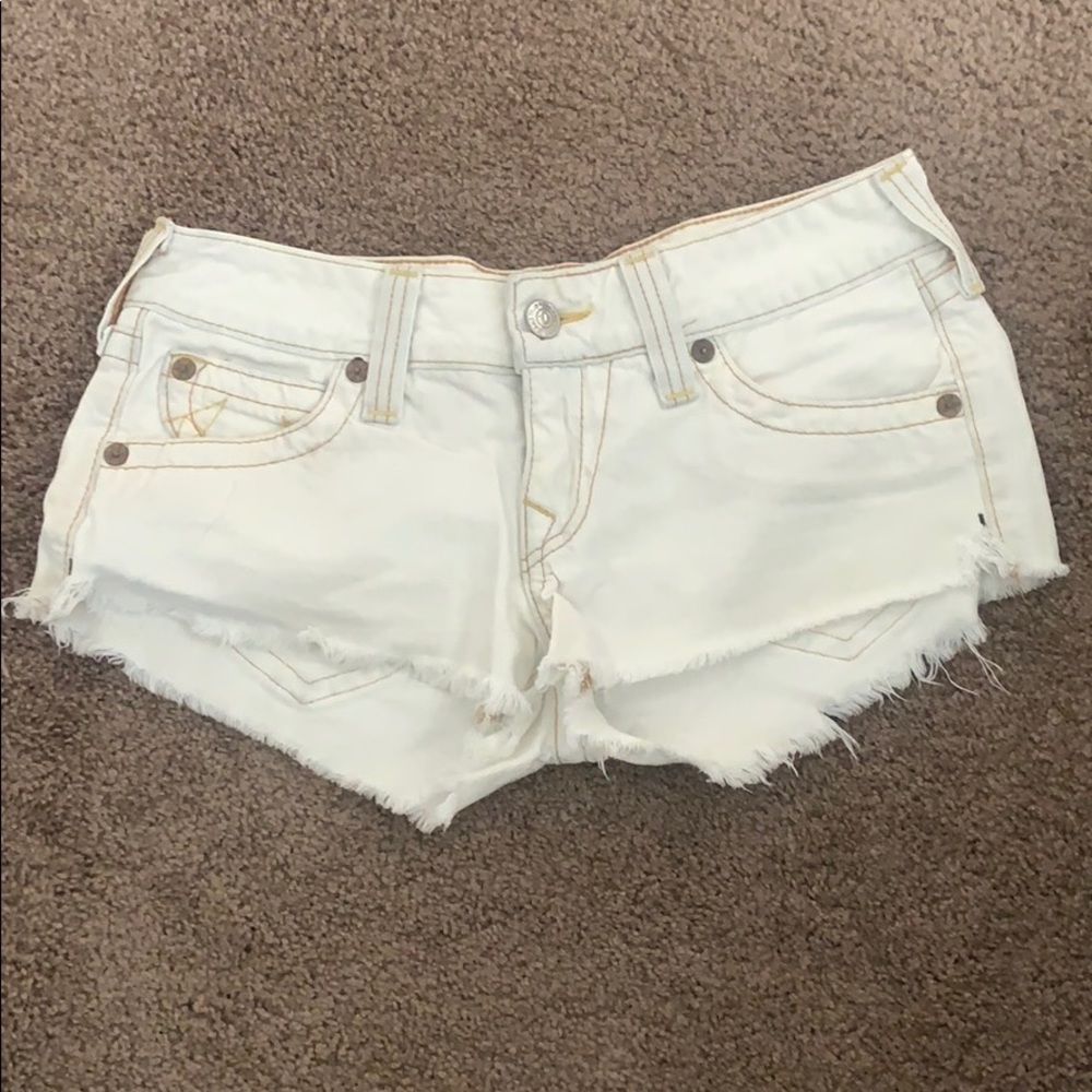 White Jean shorts